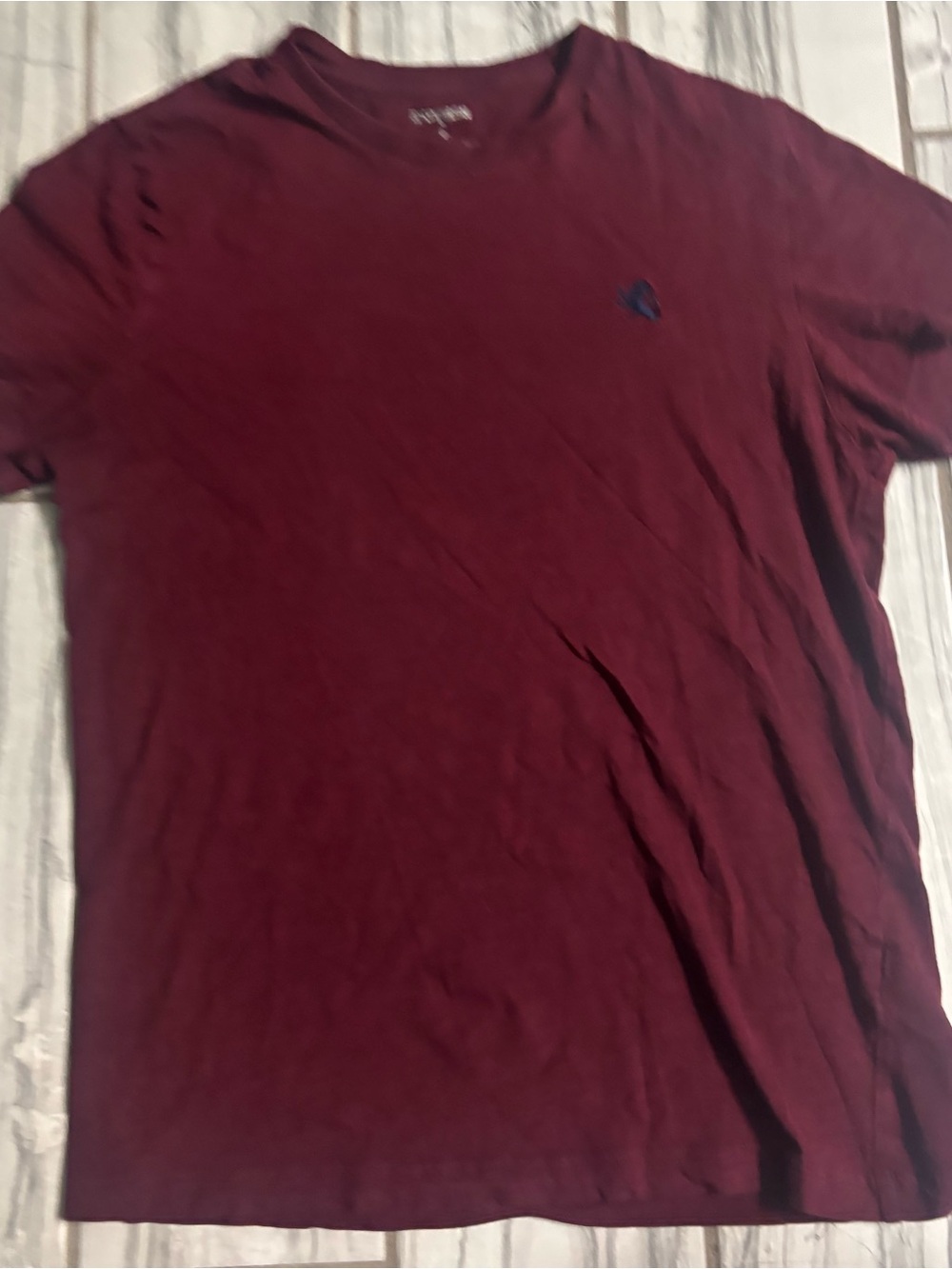 Express Men’s Short Sleeve Crew Tee - Maroon with Navy Logo